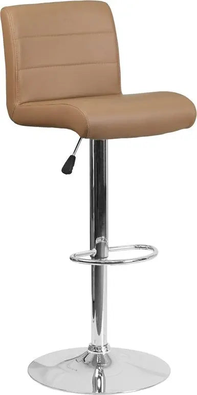 Estella "Aria" Mid-Back Cappuccino Vinyl Swivel Adjustable Bar/Counter Stool iHome Studio