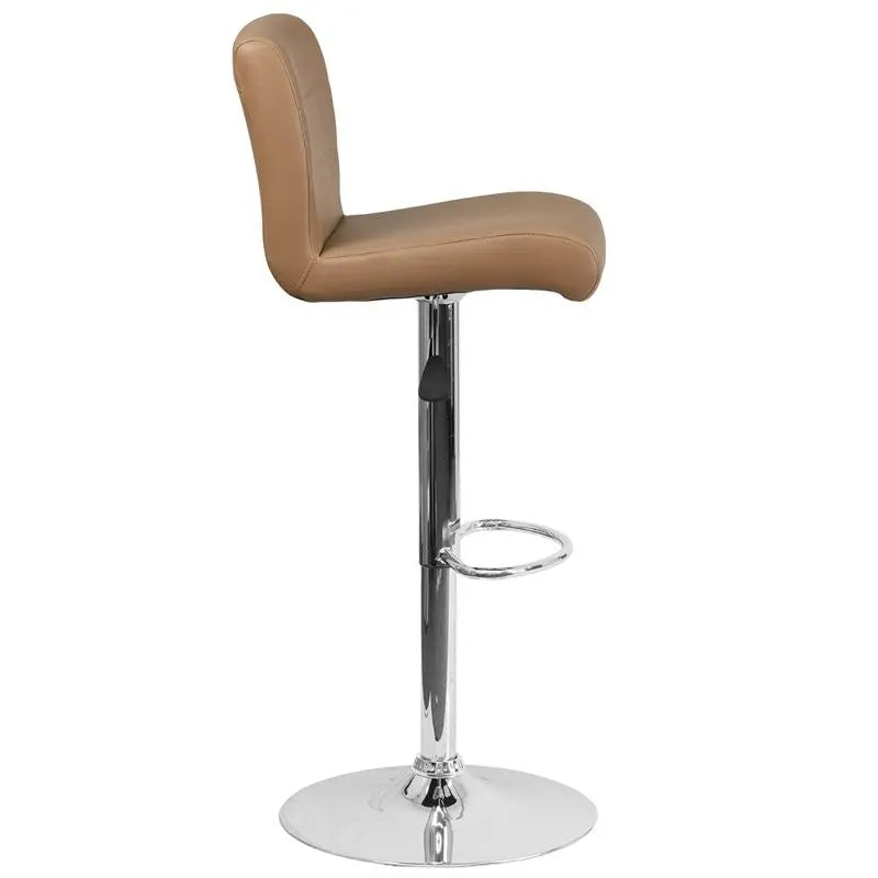 Estella "Aria" Mid-Back Cappuccino Vinyl Swivel Adjustable Bar/Counter Stool iHome Studio