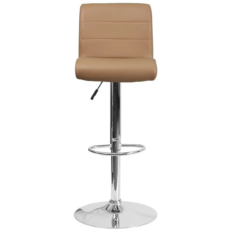 Estella "Aria" Mid-Back Cappuccino Vinyl Swivel Adjustable Bar/Counter Stool iHome Studio