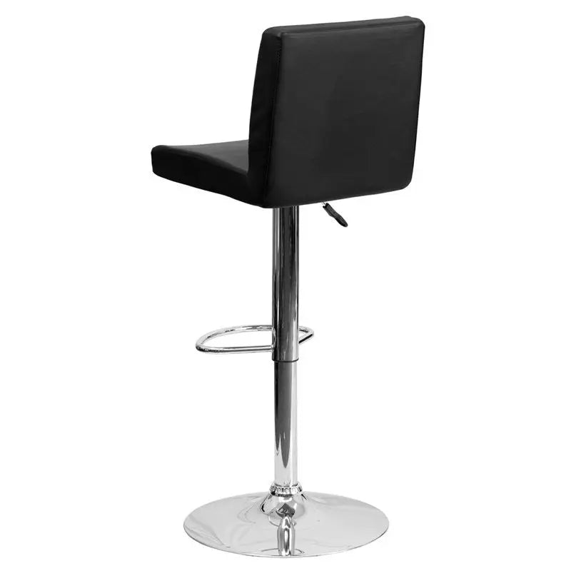 Estella "Lori" Mid-Back Black Vinyl Swivel Adjustable Bar/Counter Stool iHome Studio