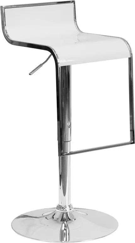 Estella Contoured White Plastic Adjustable Bar/Counter Stool, Drop Frame iHome Studio