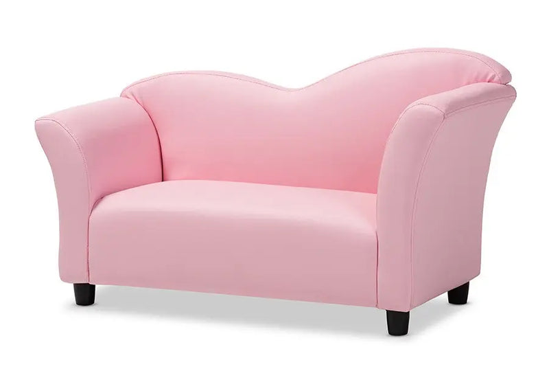 Felice Pink Faux Leather Kids 2-Seater Loveseat iHome Studio