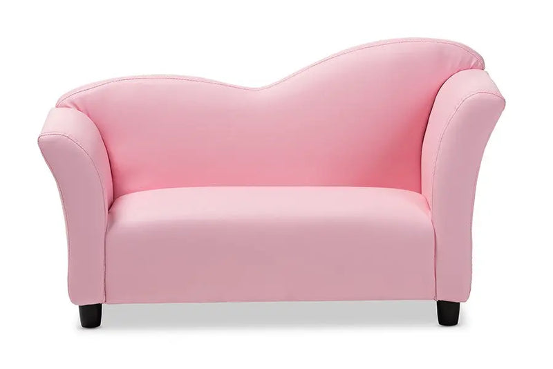 Felice Pink Faux Leather Kids 2-Seater Loveseat iHome Studio