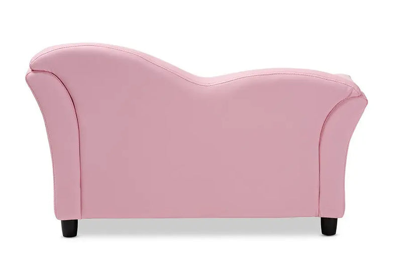 Felice Pink Faux Leather Kids 2-Seater Loveseat iHome Studio