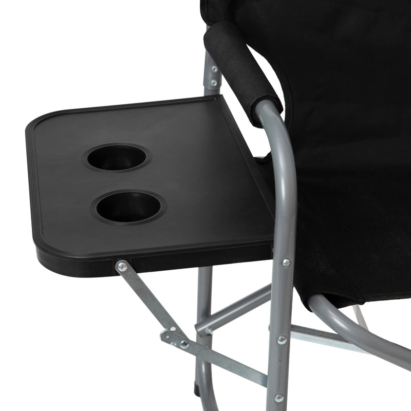 Folding Director's Camping Chair with Side Table and Cup Holder iHome Studio