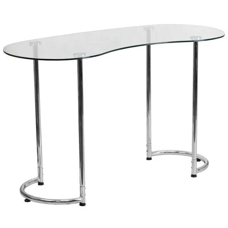 Forsan Computer Desk w/Clear Tempered Glass iHome Studio