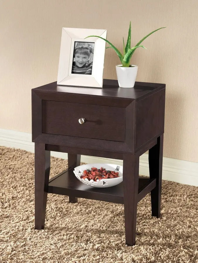 Gaston Brown Modern Accent Table and Nightstand iHome Studio
