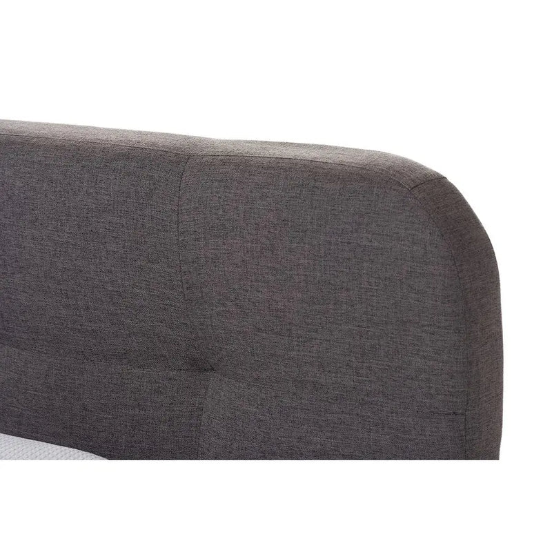 Germaine Dark Grey Fabric Grid-Tufting Platform Bed (King) iHome Studio
