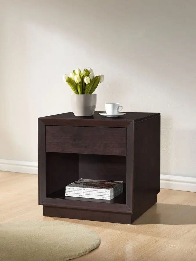 Girvin Brown Modern Accent Table and Nightstand iHome Studio
