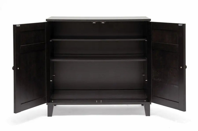 Glidden Dark Brown Wood Modern Shoe Cabinet (Short) iHome Studio