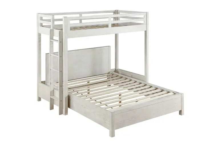 Hallie Queen Bed, Weathered White Finish iHome Studio