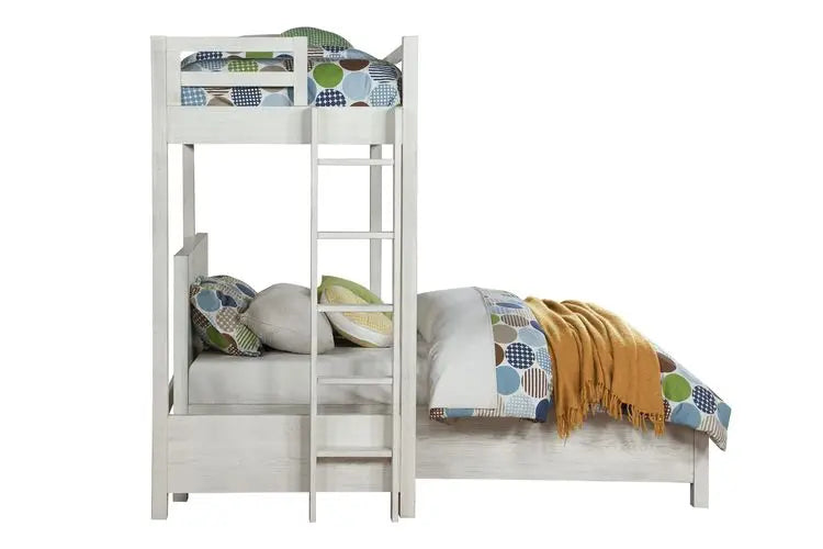 Hallie Queen Bed, Weathered White Finish iHome Studio