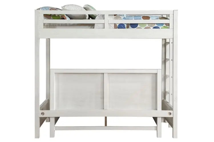 Hallie Queen Bed, Weathered White Finish iHome Studio