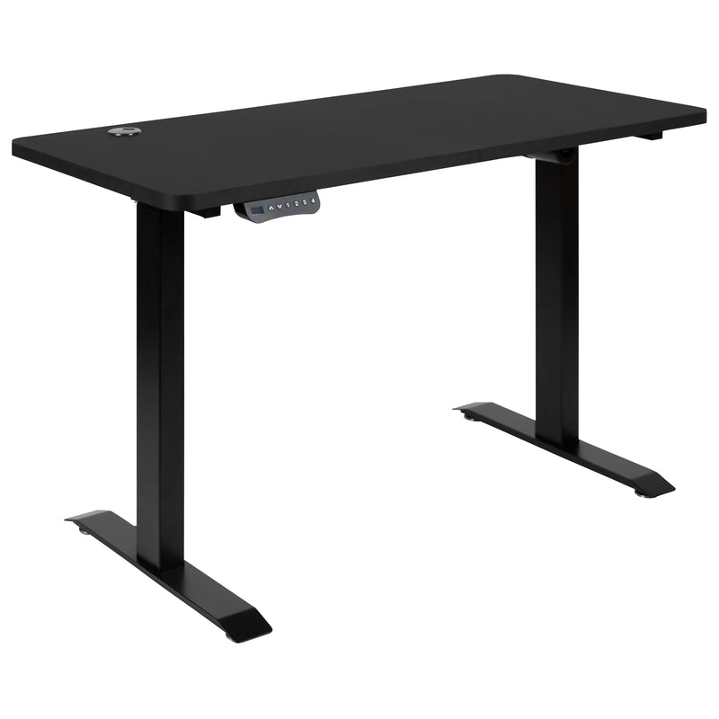 Hamlet 48" Black Electric Height Adjustable Standing Desk w/Black Faux Leather Office Chair iHome Studio