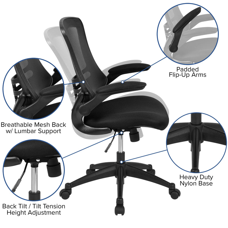 Hamlet Black Electric Height Adjustable Standing Desk w/Mesh Office Chair iHome Studio