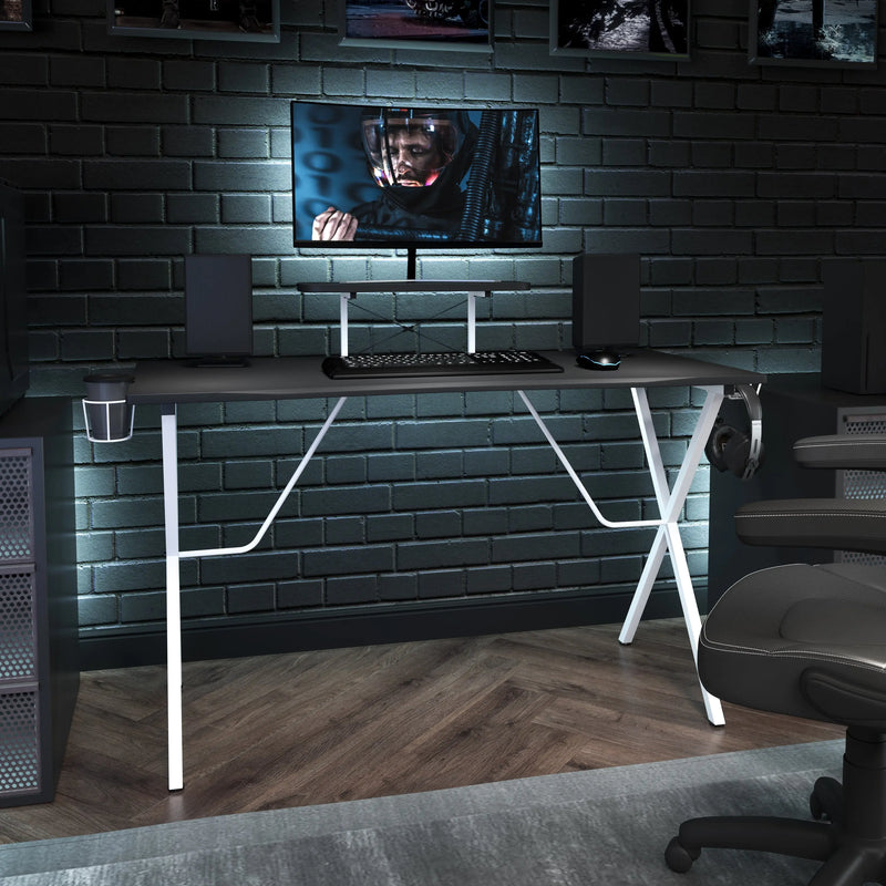 Hamlet Gaming Desk w/Raised Platform iHome Studio
