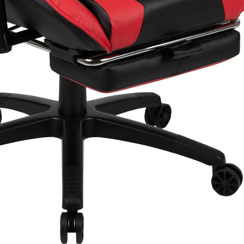 Hamlet Laminate Top Desk w/Raised Platform & Racing Lumber/Footrest Chair Set iHome Studio