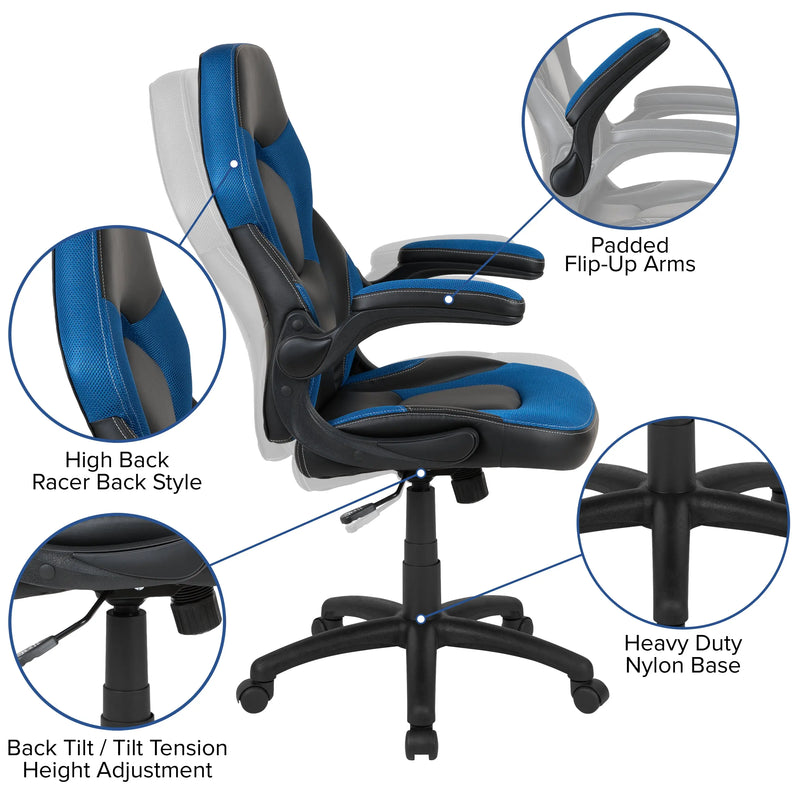 Hamlet Resin Top Desk w/Racing Chair Set iHome Studio