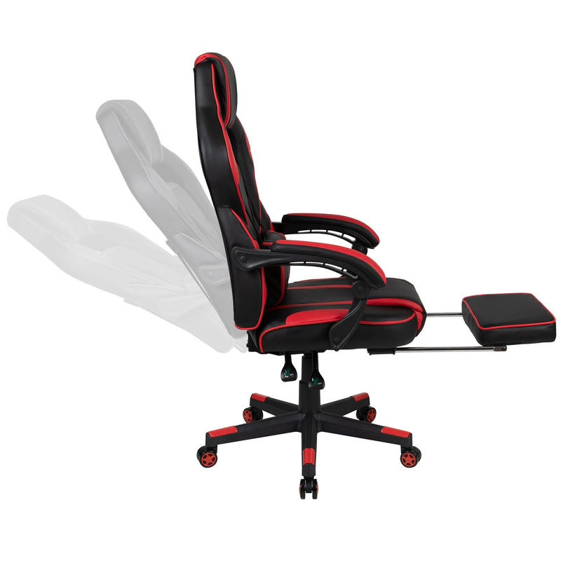 Hamlet Resin Top Desk w/Removable Headrest & Lumbar Support Gaming Chair Set, Footrest iHome Studio