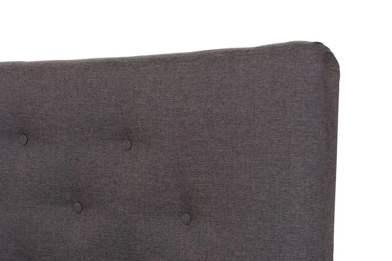 Hannah Dark Grey Fabric Button Tufted Platform Bed (King) iHome Studio