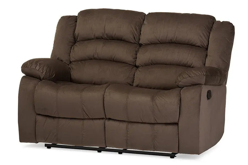 Hollace Taupe Microsuede 2-Seater Recliner iHome Studio
