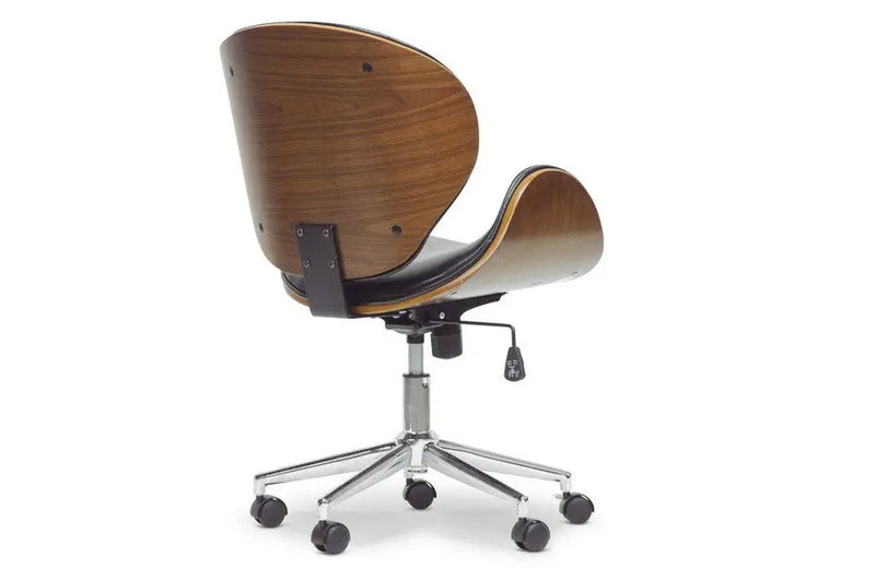 Home Office Bruce Walnut and Black Modern Office Chair iHome Studio
