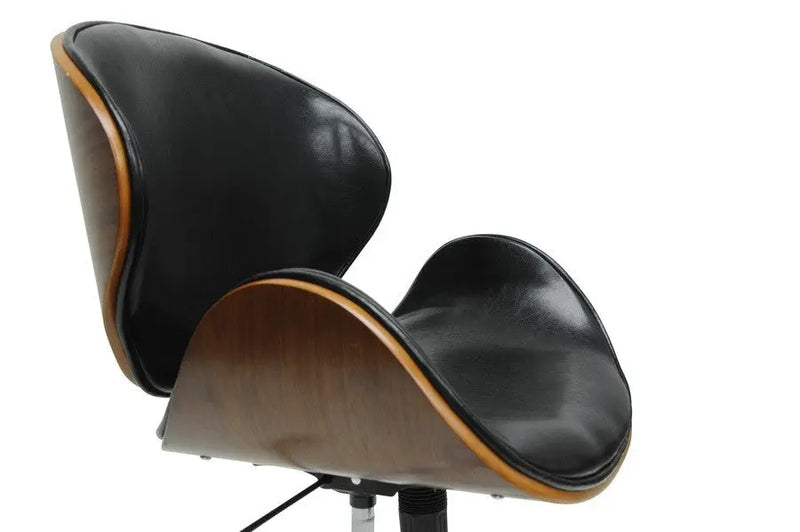 Home Office Bruce Walnut and Black Modern Office Chair iHome Studio