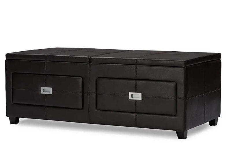 Indy Functional Lift-top Cocktail Ottoman Table with Storage Drawers and Tray iHome Studio