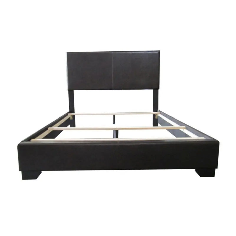 Ivana Full Bed, Black Faux Leather iHome Studio