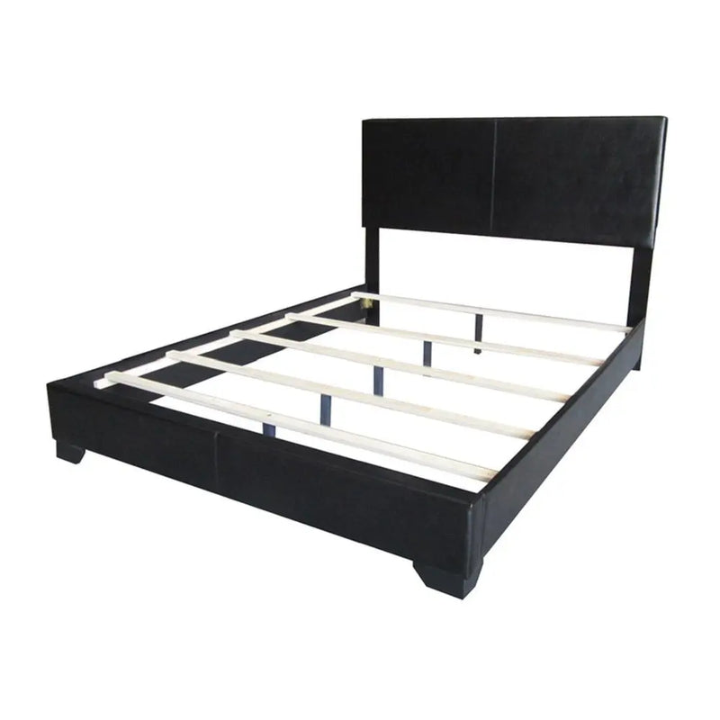 Ivana King Bed, Black Faux Leather iHome Studio