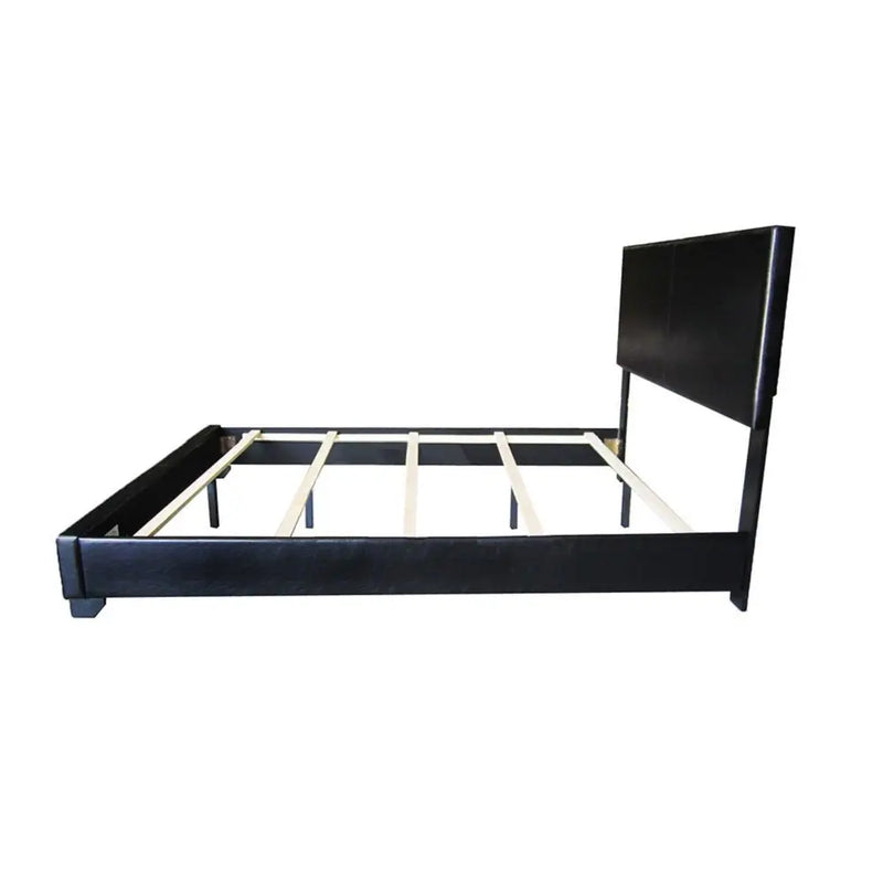 Ivana King Bed, Black Faux Leather iHome Studio