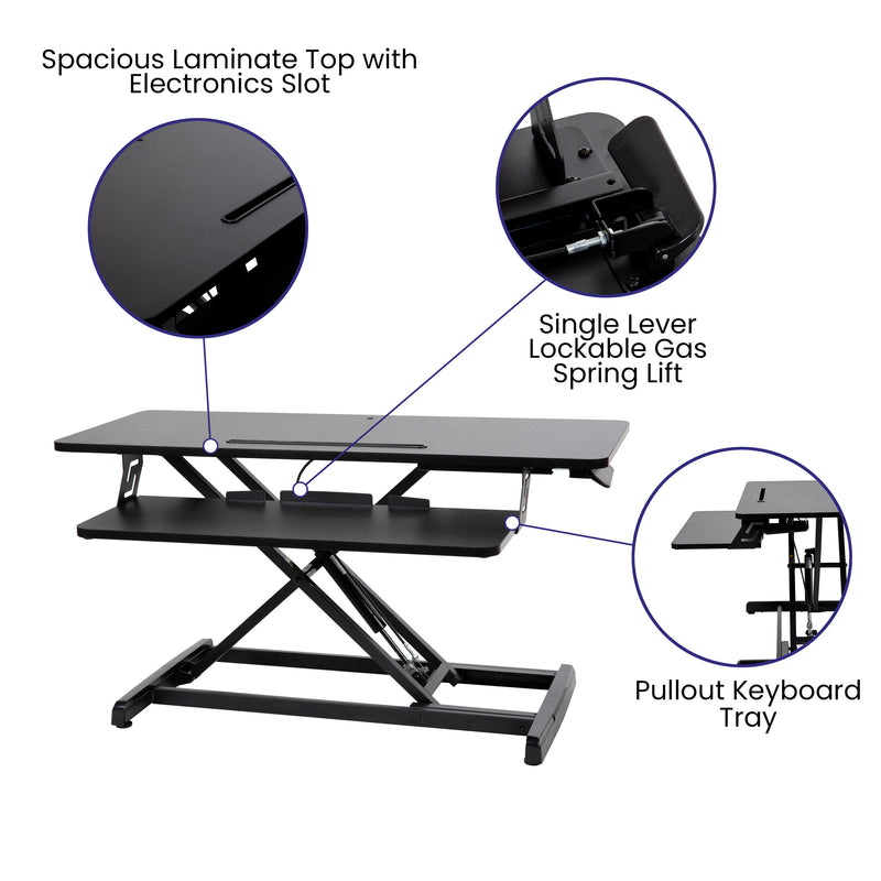 Miramar 36" Adjustable Height Desk Riser with Keyboard Tray iHome Studio