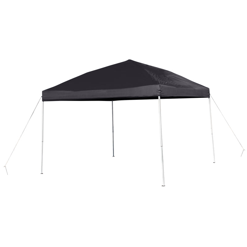 Allyson 10'x10' Black Outdoor Pop Up Event Slanted Leg Canopy Tent w/Carry Bag iHome Studio
