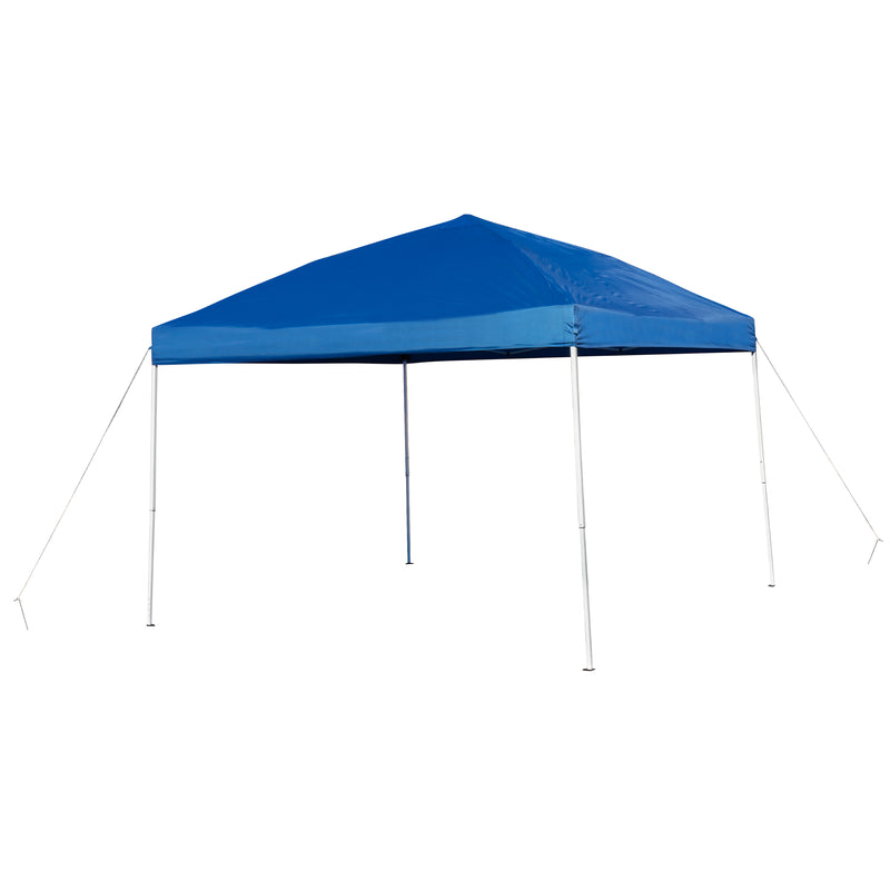 Allyson 10'x10' Blue Outdoor Pop Up Event Slanted Leg Canopy Tent w/Carry Bag iHome Studio
