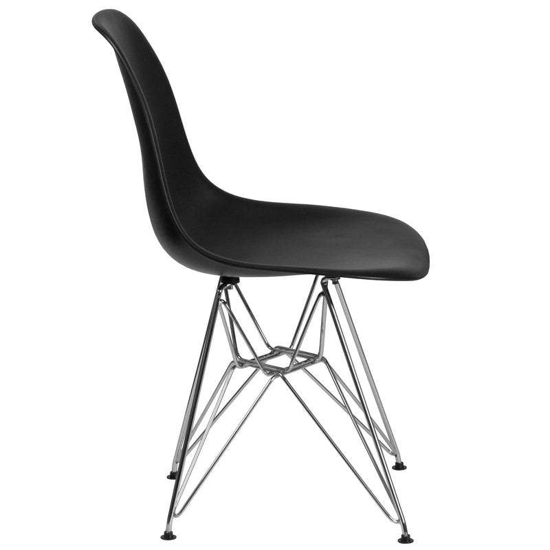 Jackson Black Plastic Chair with Chrome Base iHome Studio