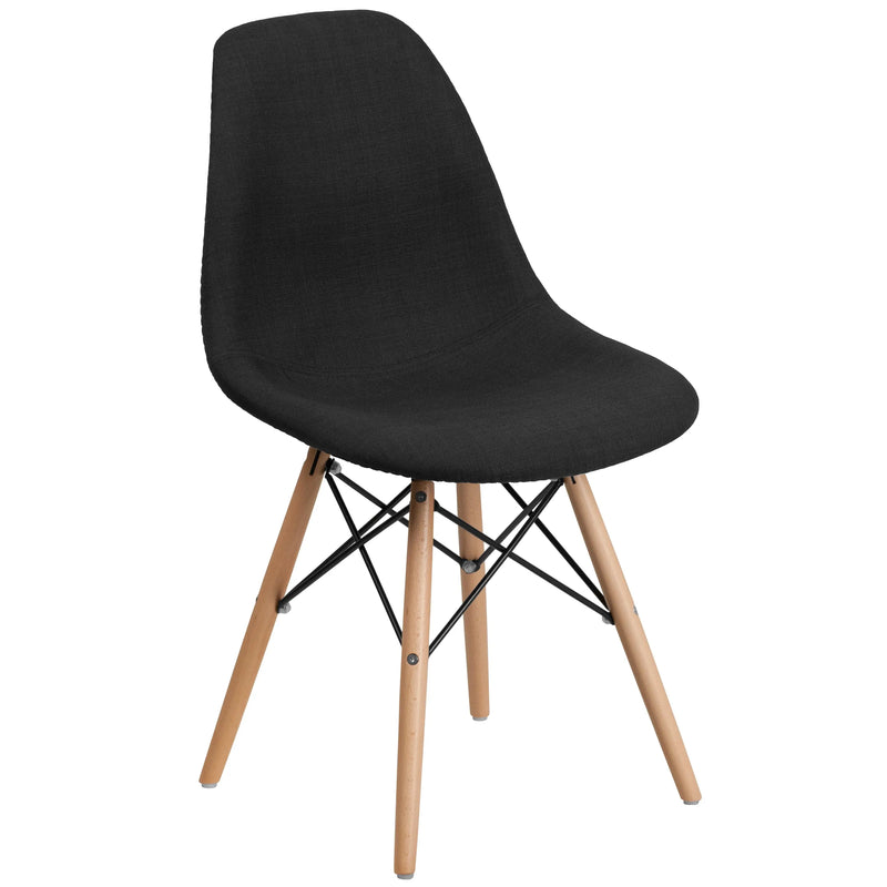 Jackson Genoa Black Fabric Chair with Wooden Legs iHome Studio