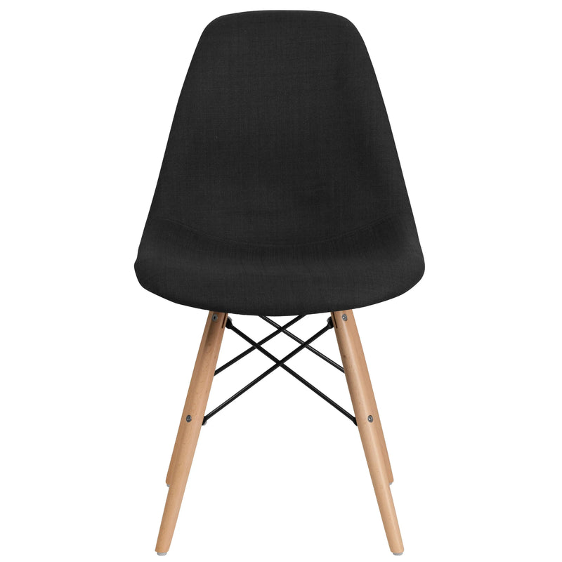 Jackson Genoa Black Fabric Chair with Wooden Legs iHome Studio