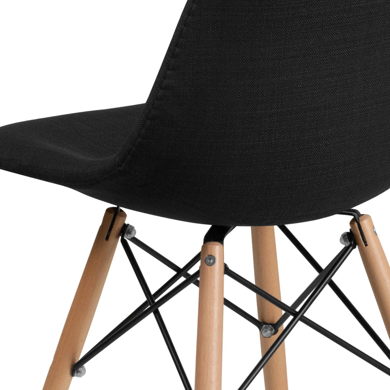 Jackson Genoa Black Fabric Chair with Wooden Legs iHome Studio