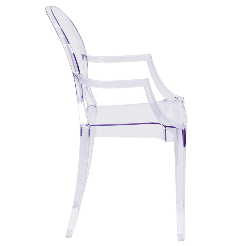 Jackson Ghost Chair with Arms, Transparent Crystal iHome Studio