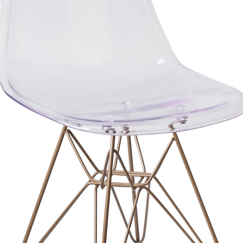 Jackson Ghost Chair with Gold Metal Base iHome Studio