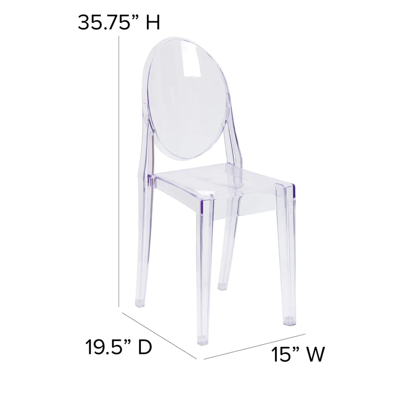 Jackson Ghost Side Chair, Transparent Crystal iHome Studio