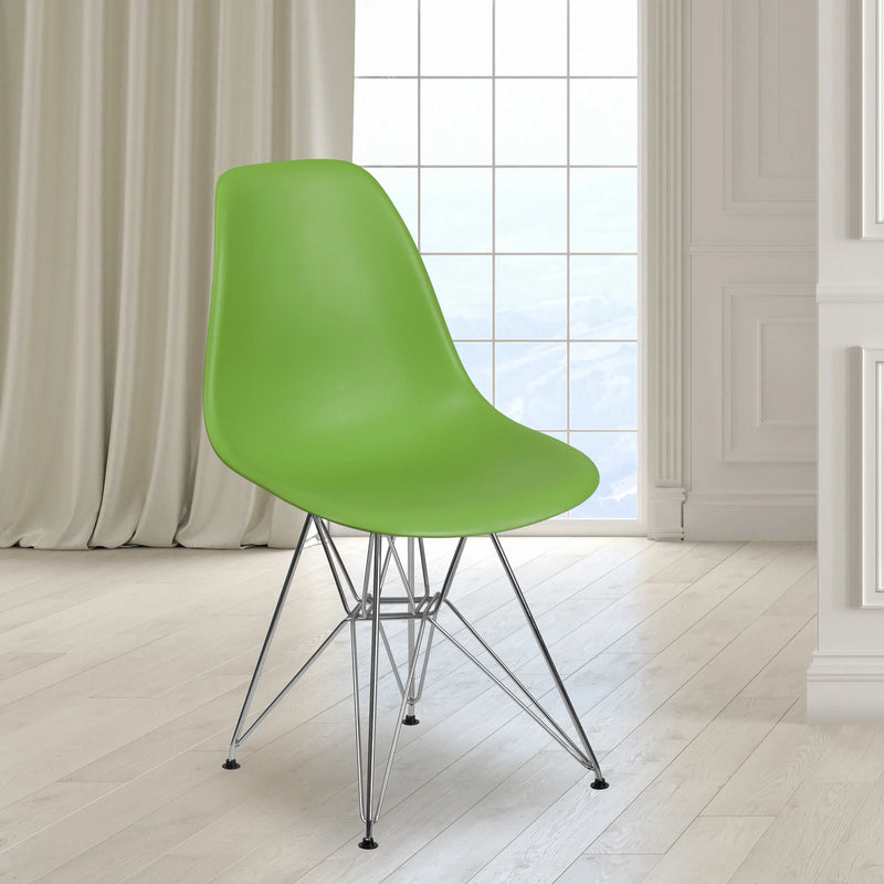 Jackson Green Plastic Chair with Chrome Base iHome Studio