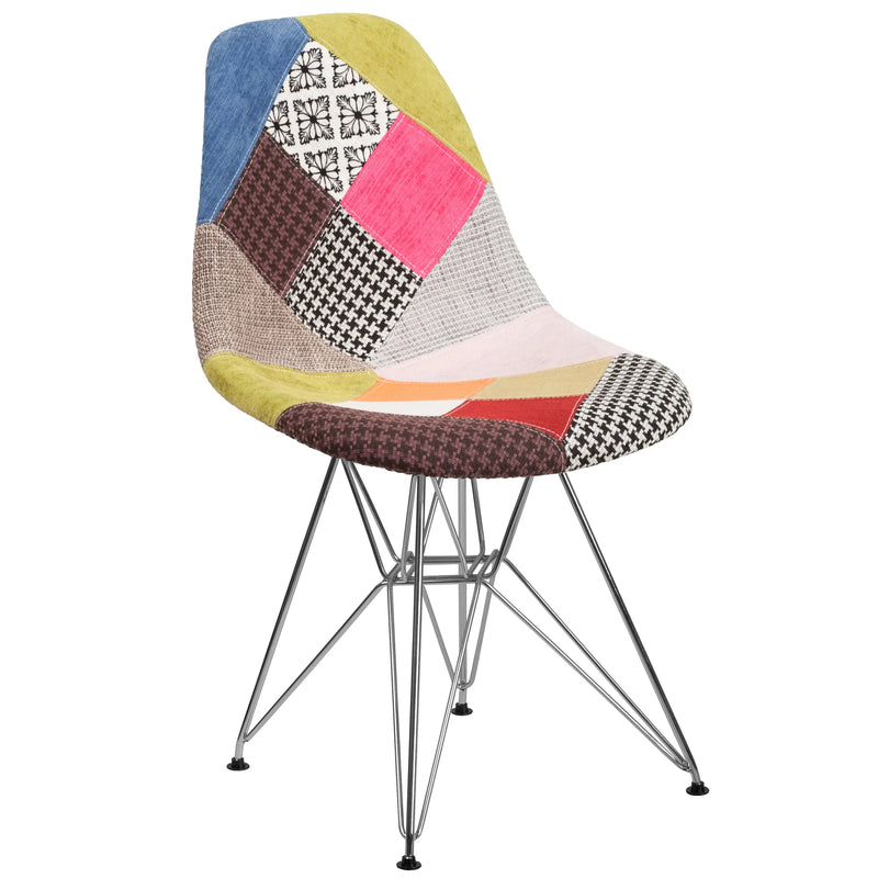 Jackson Milan Patchwork Fabric Chair with Chrome Base iHome Studio