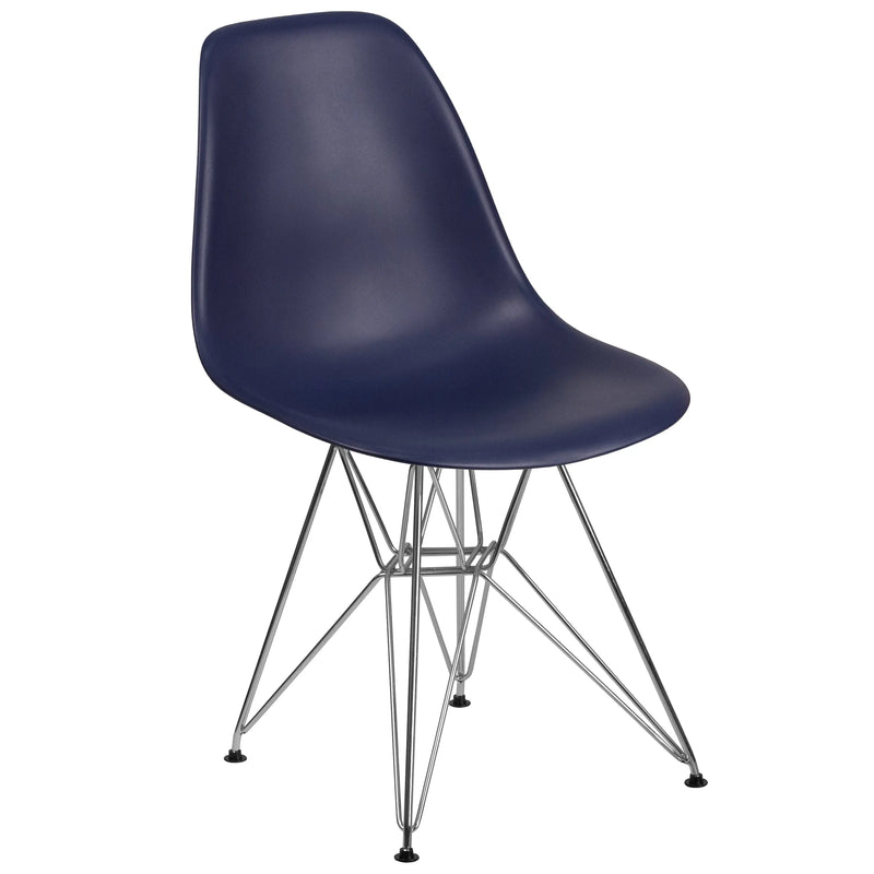 Jackson Navy Plastic Chair with Chrome Base iHome Studio