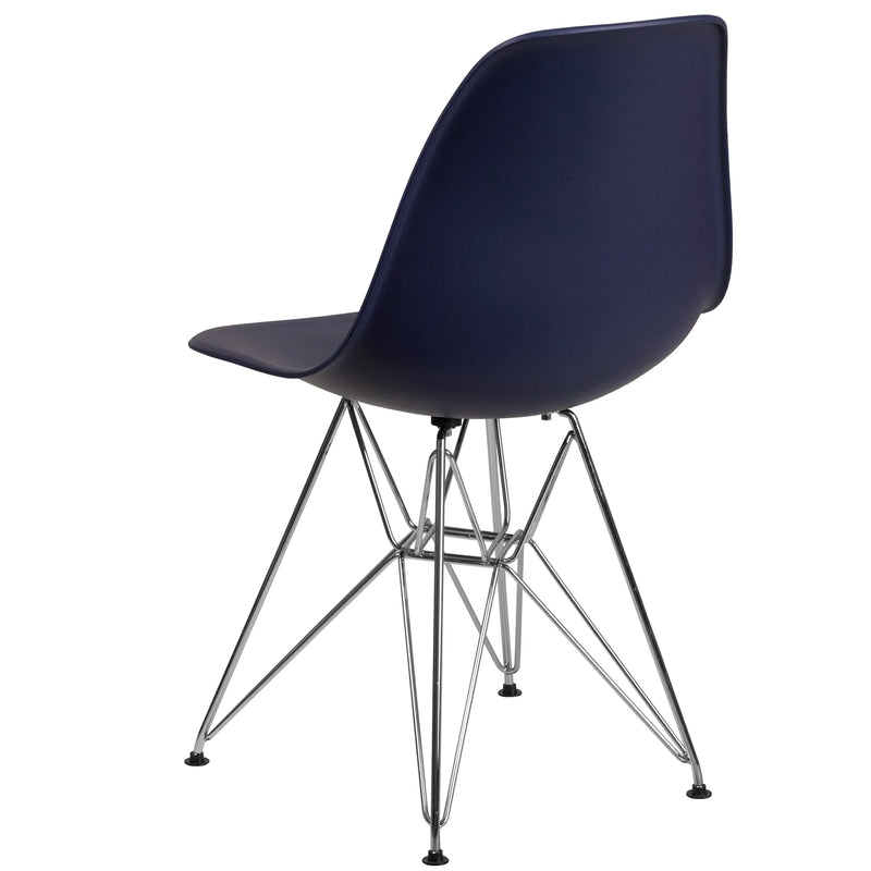 Jackson Navy Plastic Chair with Chrome Base iHome Studio