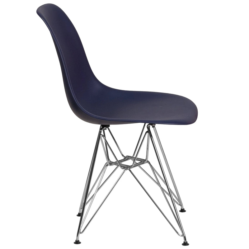 Jackson Navy Plastic Chair with Chrome Base iHome Studio