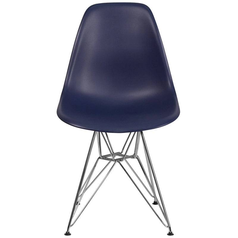 Jackson Navy Plastic Chair with Chrome Base iHome Studio