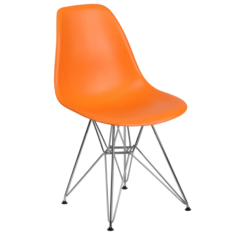 Jackson Orange Plastic Chair with Chrome Base iHome Studio