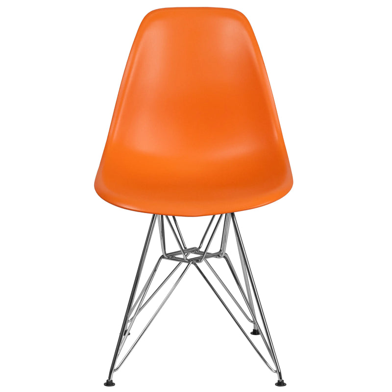 Jackson Orange Plastic Chair with Chrome Base iHome Studio