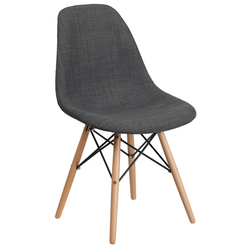 Jackson Siena Gray Fabric Chair with Wooden Legs iHome Studio